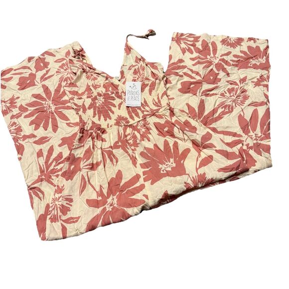 Patrons Of Peace Jumpsuit Ivory Coral Floral Sleeveless Women’s  NWT XS - Picture 2 of 12